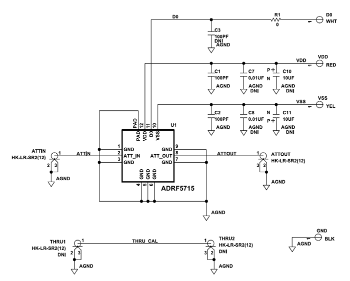 Schaltplan - Analog Devices Inc. EVAL-ADRF5715 Evaluierungsboard